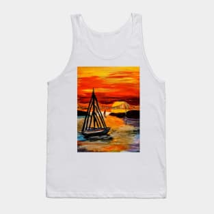 Sailing in bay by the golden Gate Bridge. Tank Top